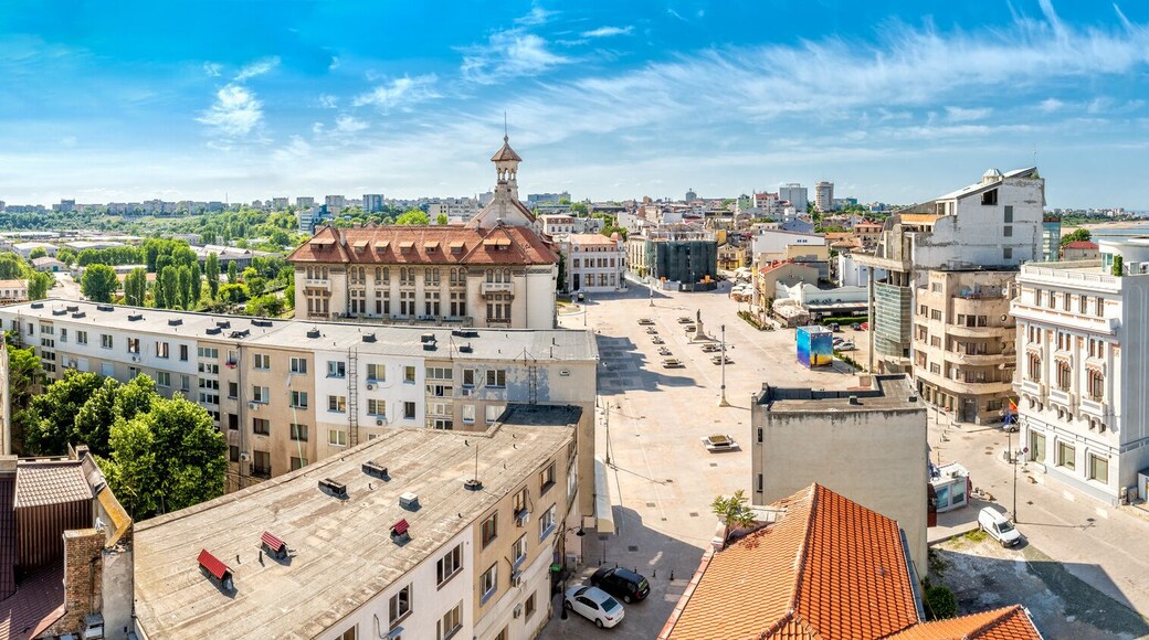Aerial panorama of the old town in Constanta, Romania. Constanta, founded as a colony almost 2600 years ago, is the oldest attested city in Romania.