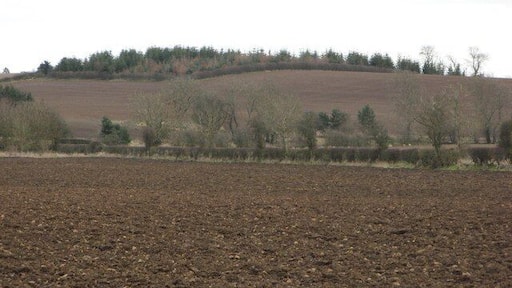 Graden Hill Drumlin near Leitholm. Ploughed ready for spring barley.