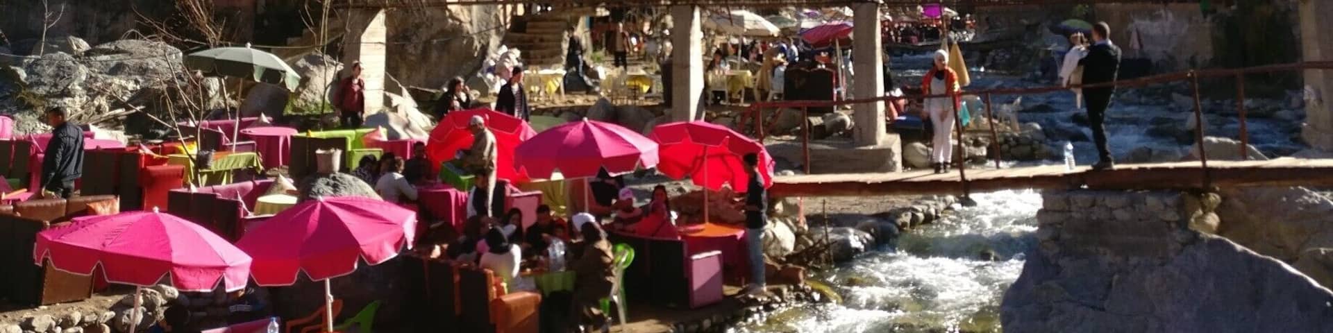 Setti-Fatma is a village deep in the Atlas Mountains and about 2-3 hours from Marrakesh. You'll need a day trip to really enjoy it. This area is the area of the Berbere people, where riverside lunch spots are scattered all throughout the small river (sometimes the tables and chairs are ON the river themselves).
#Marrakesh #Morocco #Merch #LifeAtExpedia