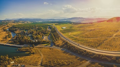 Aerial panorama of beautiful countryside in Canberra, Australia
