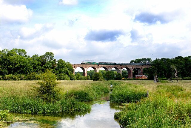Hurstbourne Viaduct "Lord Nelson" with a Victoria to Weymouth excursion.
