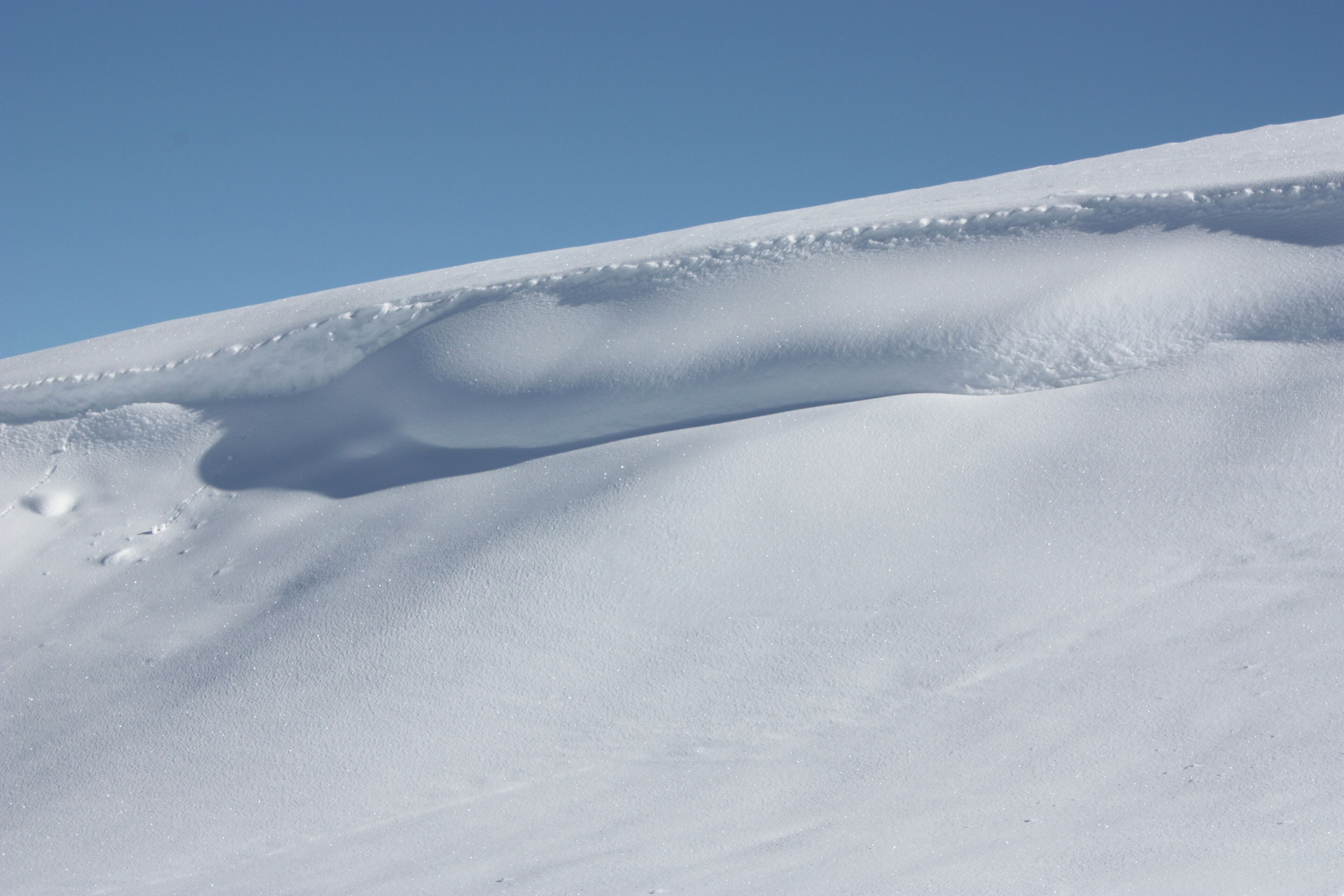 Windy Hill Muirshiel country park Snow cornice at the top of Windy Hill