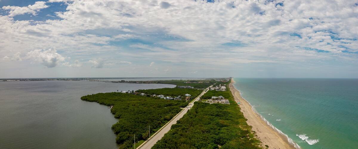 Aerial panorama Hutchinson Island summer 2023