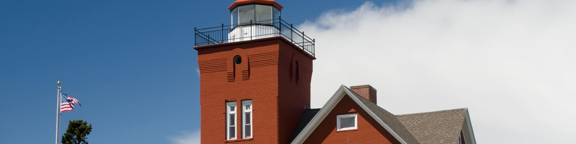 Two Harbors Lighthouse on Lake Superior in Minnesota. Two Harbors Lighthouse is listed on the National Register of Historic Places built in 1821
