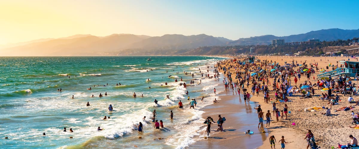 View of the Santa Monica beach in California
