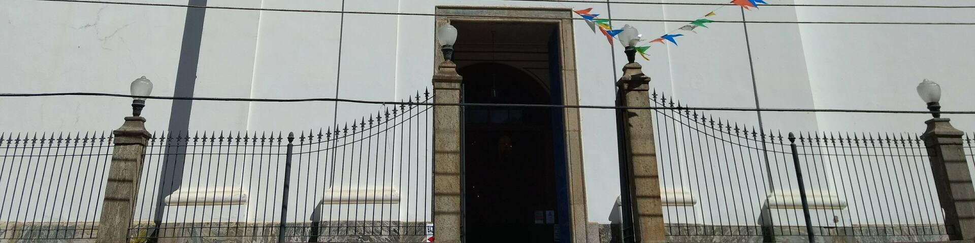 Santo Antonio Churh in Conservatoria decorated with buntings for a traditional brazilian party. Conservatoria is a district of Valena, Rio de Janeiro, Brazil.; Shutterstock ID 1285299517; Purchase Ord
