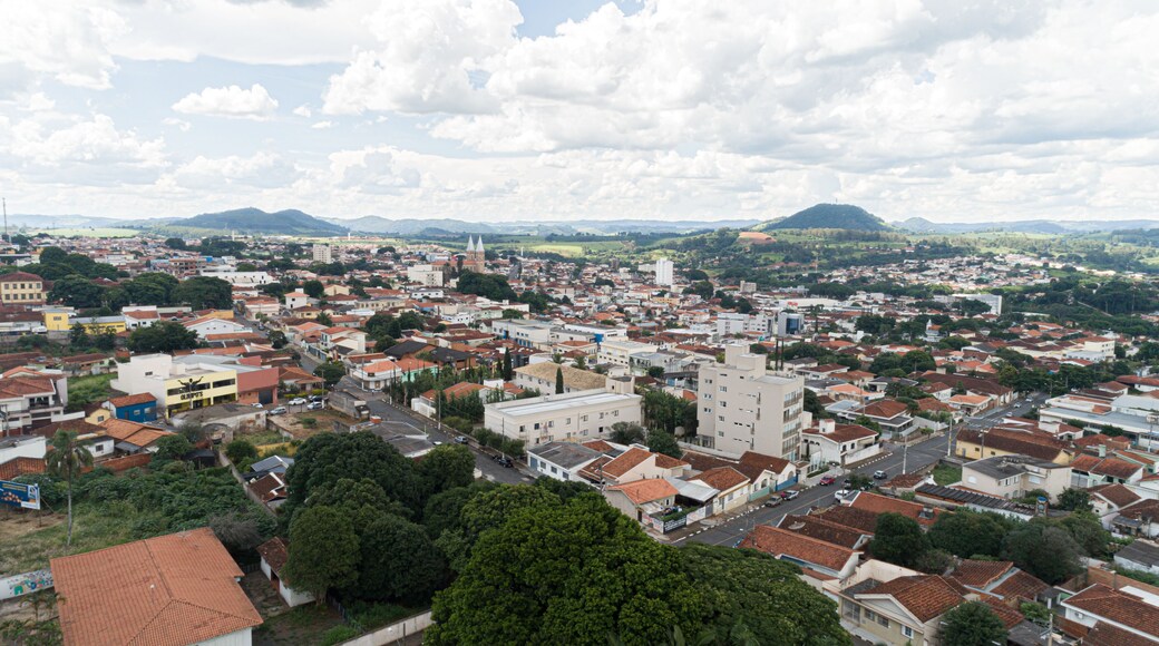 Aerial view of the Guaxupé city, Minas Gerais / Brazil.