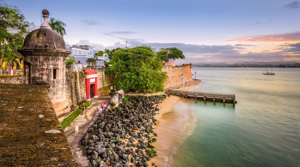 San Juan, Puerto Rico Caribbean coast along Paseo de la Princesa.