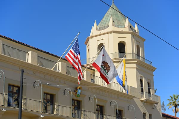 San Jose Civic building is a historic Municipal Auditorium and now is a theater located at 135 W San Carlos Street in downtown San Jose, California CA, USA.
