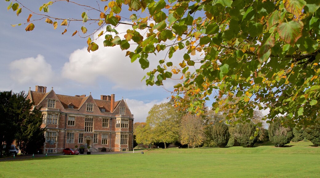 Shaw House showing a house, a garden and heritage elements