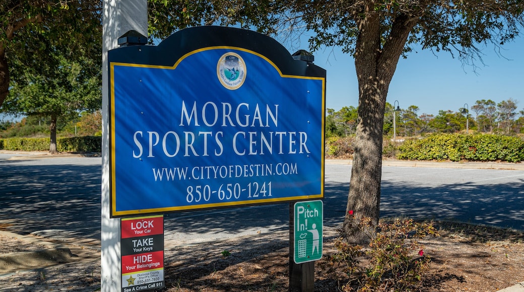 Morgan Sports Center which includes signage
