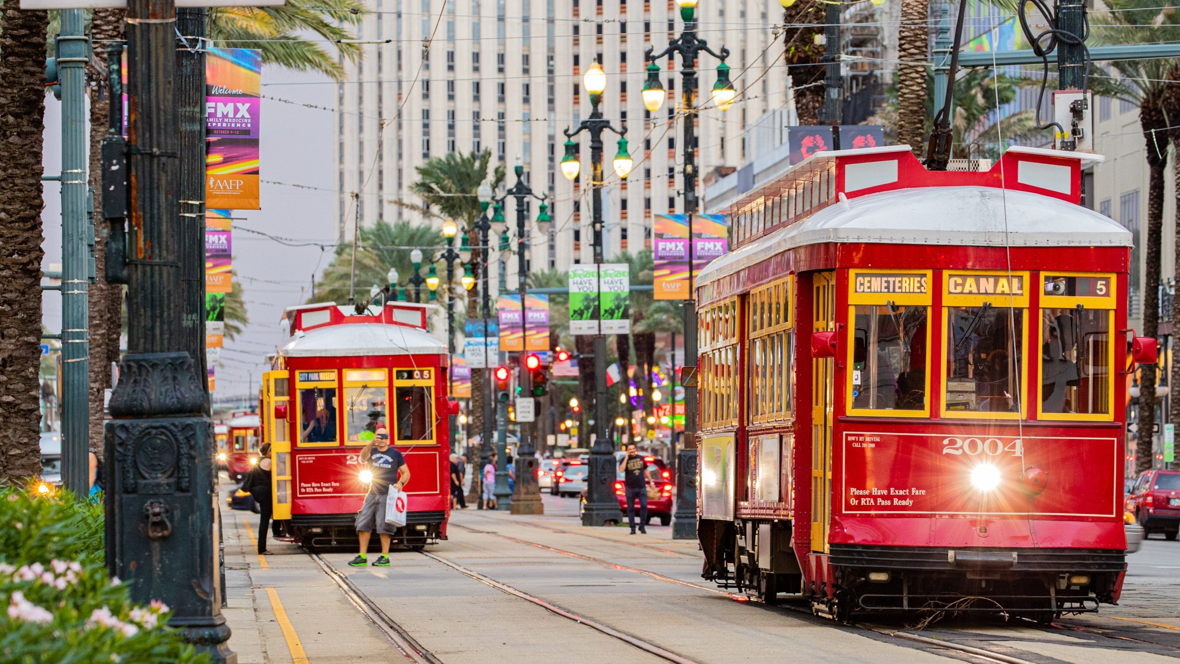 Canal Street featuring street scenes, a city and railway items