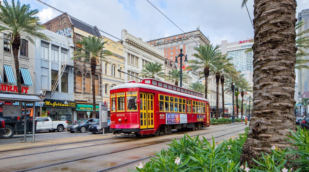 Canal Street which includes railway items, street scenes and a city
