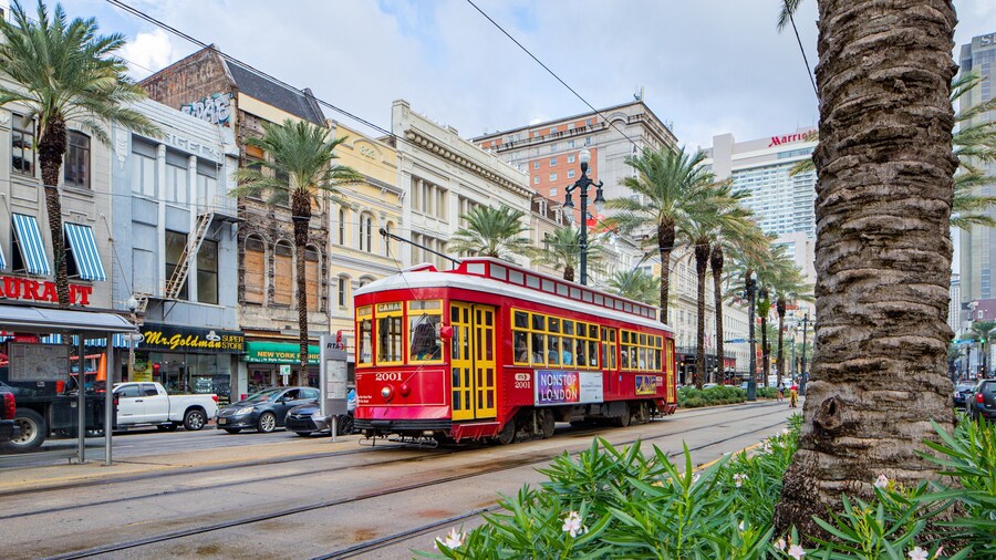 Canal Street which includes railway items, street scenes and a city