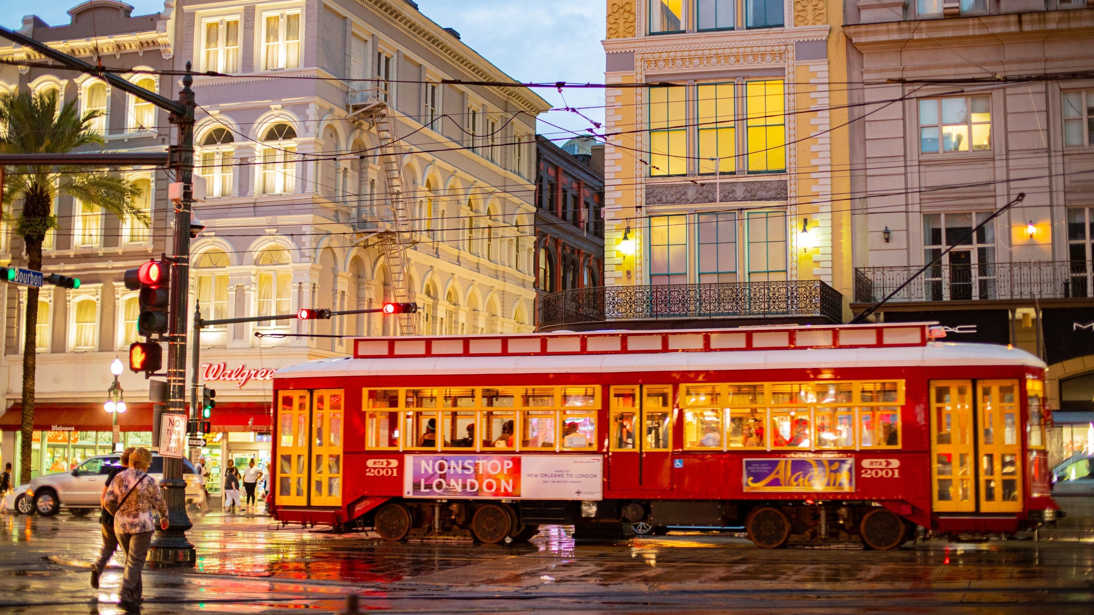 Canal Street featuring night scenes, a city and street scenes