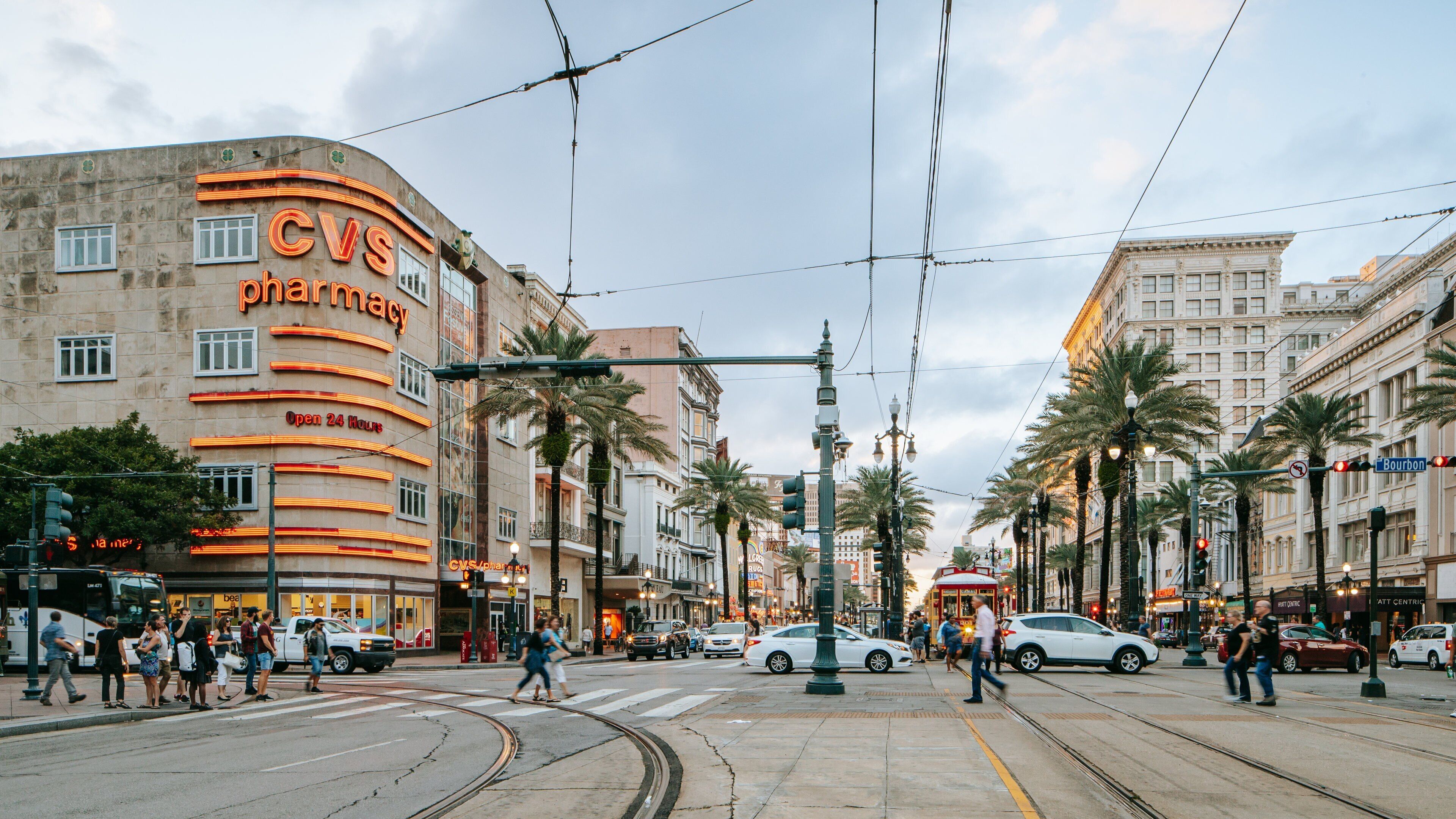 Canal Street which includes street scenes and a city