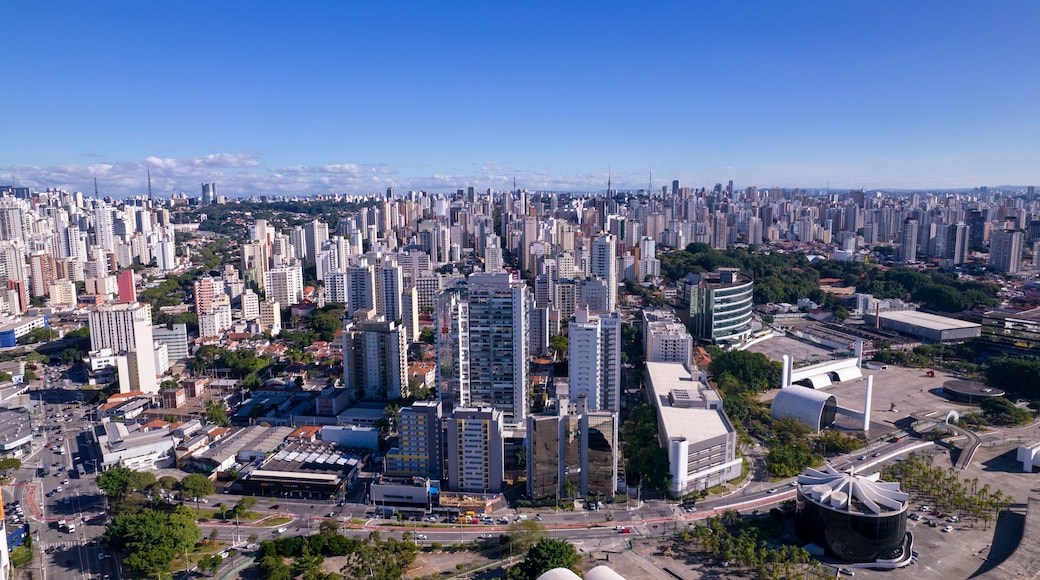 Sao Paulo, SP, Brazil - 05, 2023: Aerial view of the Latin America Memorial in Sao Paulo, Brazil. In the neighborhood of Barra Funda.