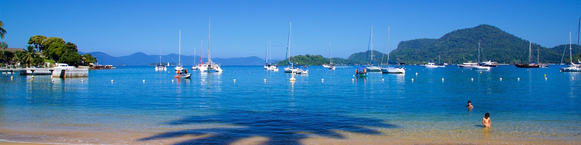 Angra dos Reis caracterizando uma praia de areia, uma baía ou porto e paisagens litorâneas