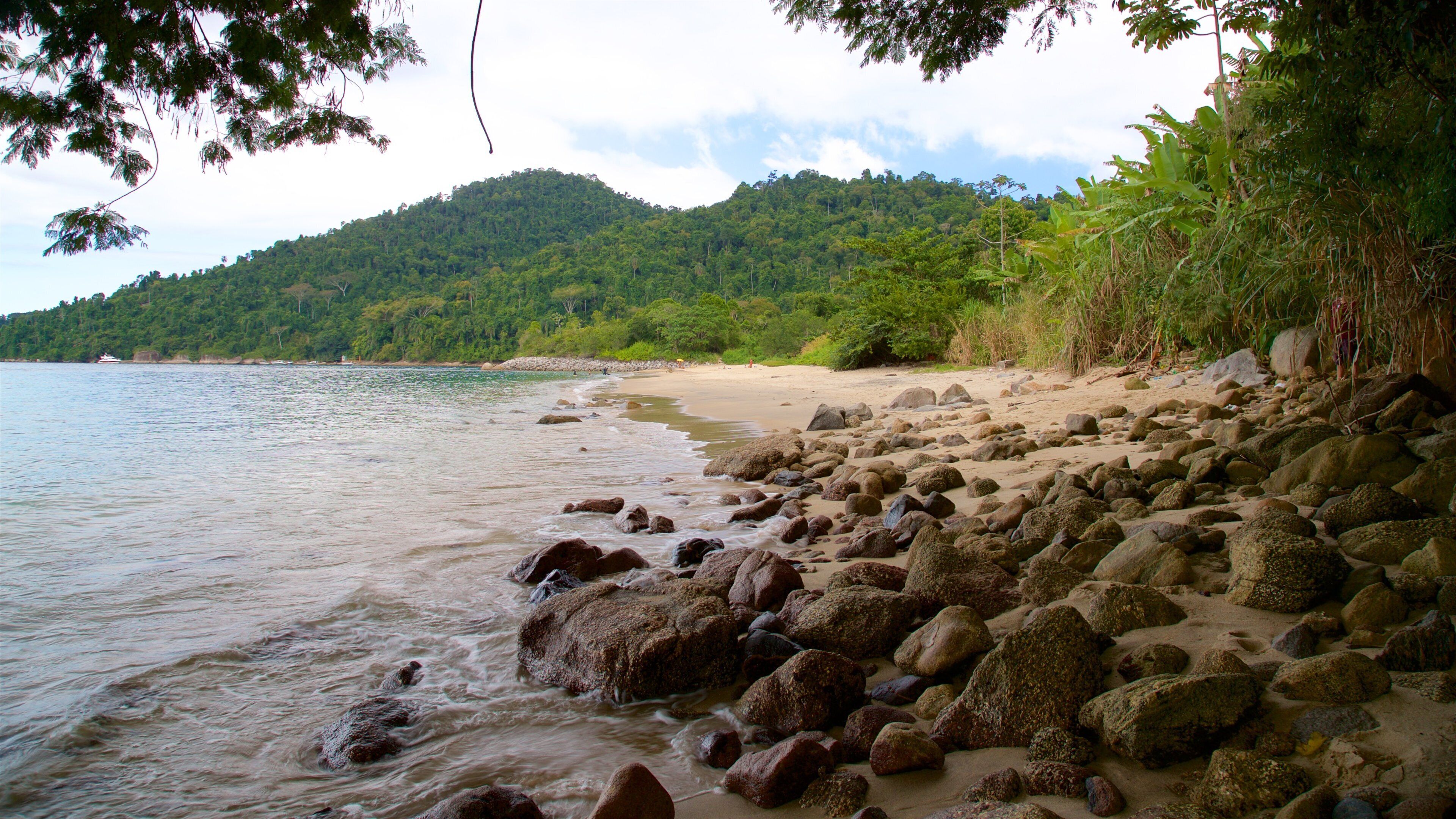 Laboratorio Beach showing rugged coastline, general coastal views and a sandy beach