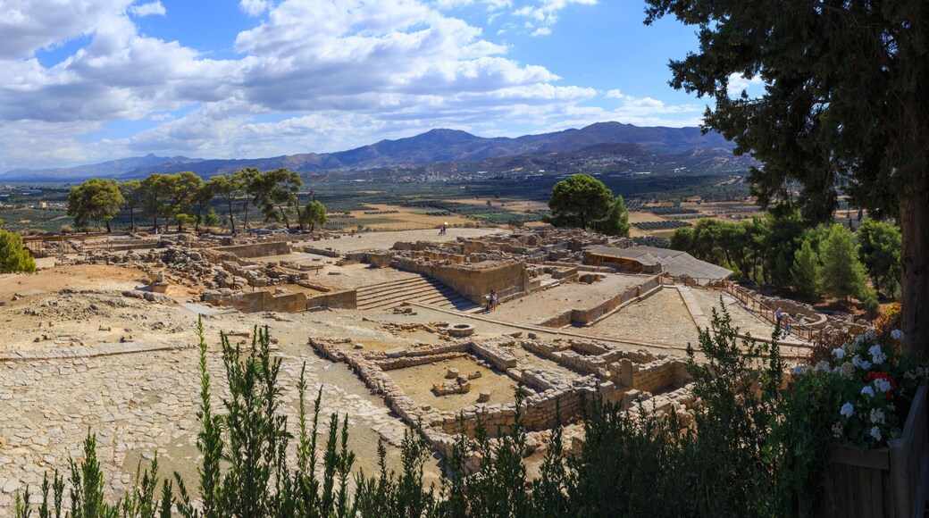 Panorama of ruins of the ancient Minoan Palace of Phaistos, Creete, Greece. The panoramic image has been stitched from multiple photos.