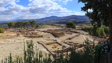 Panorama of ruins of the ancient Minoan Palace of Phaistos, Creete, Greece. The panoramic image has been stitched from multiple photos.