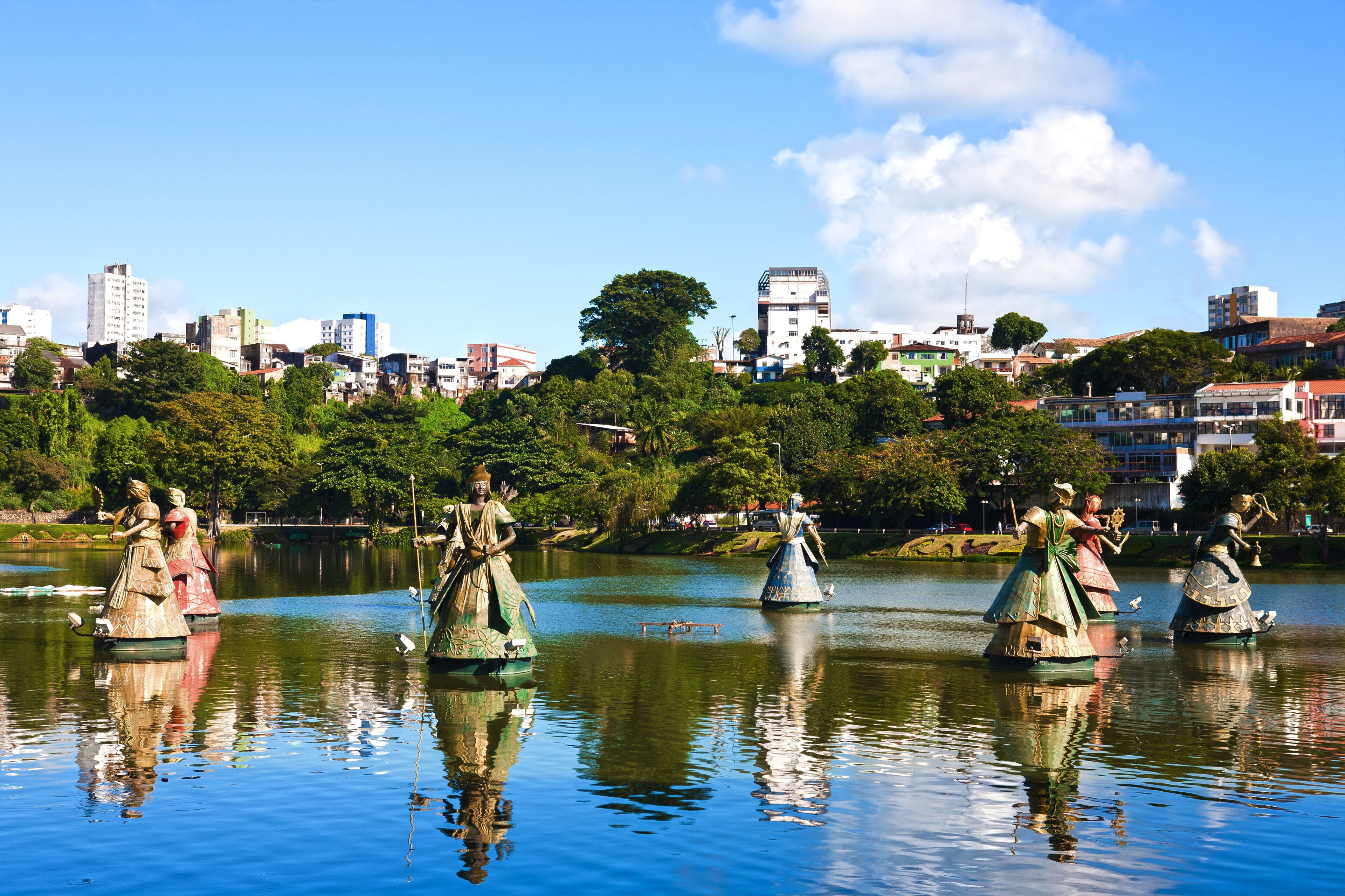orishas fountain  salvador of bahia