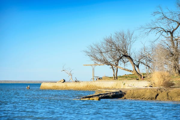 Landscape of Cedar Hill State Park in winter. Located in Dallas, Texas, USA.
