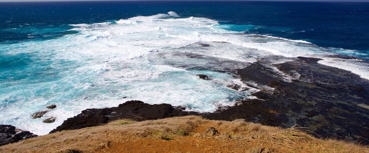 Ponta das Caracas mettant en vedette vues littorales, vagues et côte escarpée