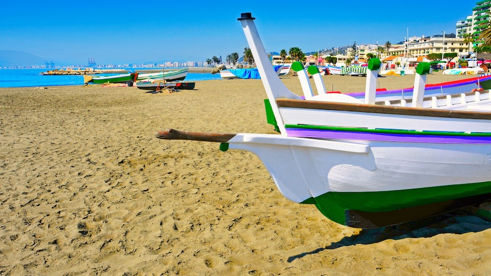 Pedregalejo Beach in Malaga, Spain