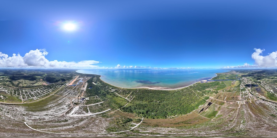 Drone shot of the paradise beach in Corumbau