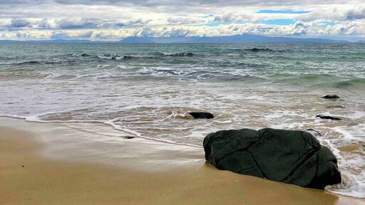 Looking out over Mayfield Bay and the Freycinet peninsula from Rocky Point near the Three Arch Bridge.