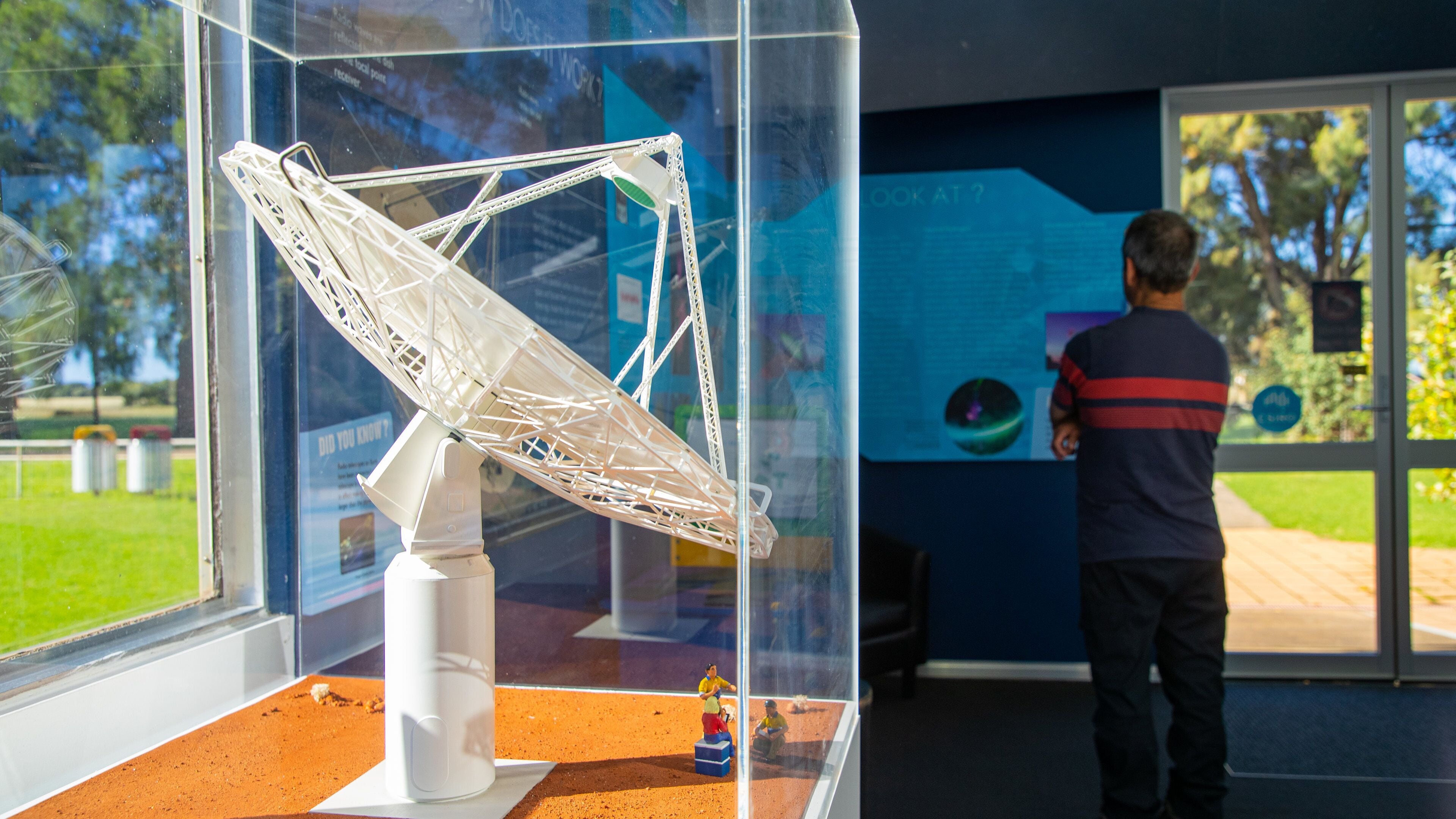 CSIRO Parkes Observatory which includes interior views as well as an individual male