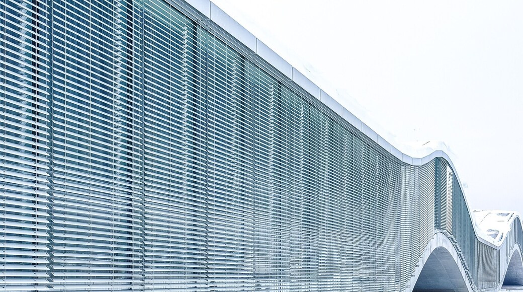 Beautiful architecture on the EPFL campus near Lausanne