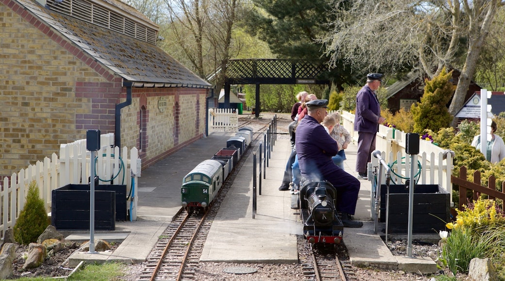 イーストボーン ミニチュア蒸気機関車 アドベンチャーパーク 表示 鉄道アイテム 及び 少数の人々