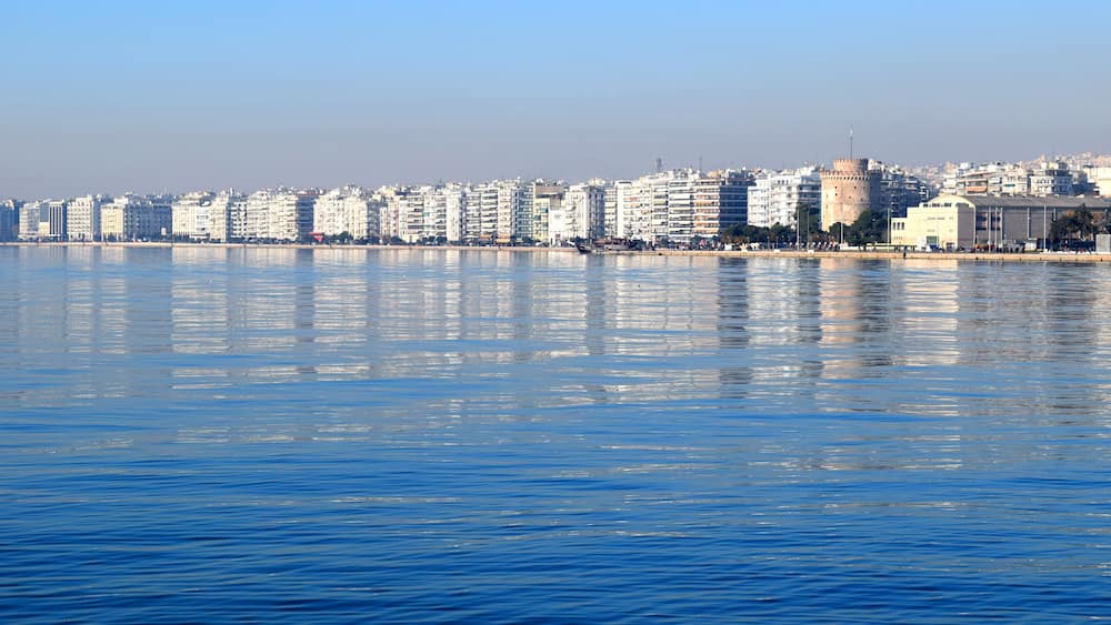 Thessaloniki seafront, Greece. Thermaikos Gulf and city architecture; Shutterstock ID 1158681013; Purchase Order: -