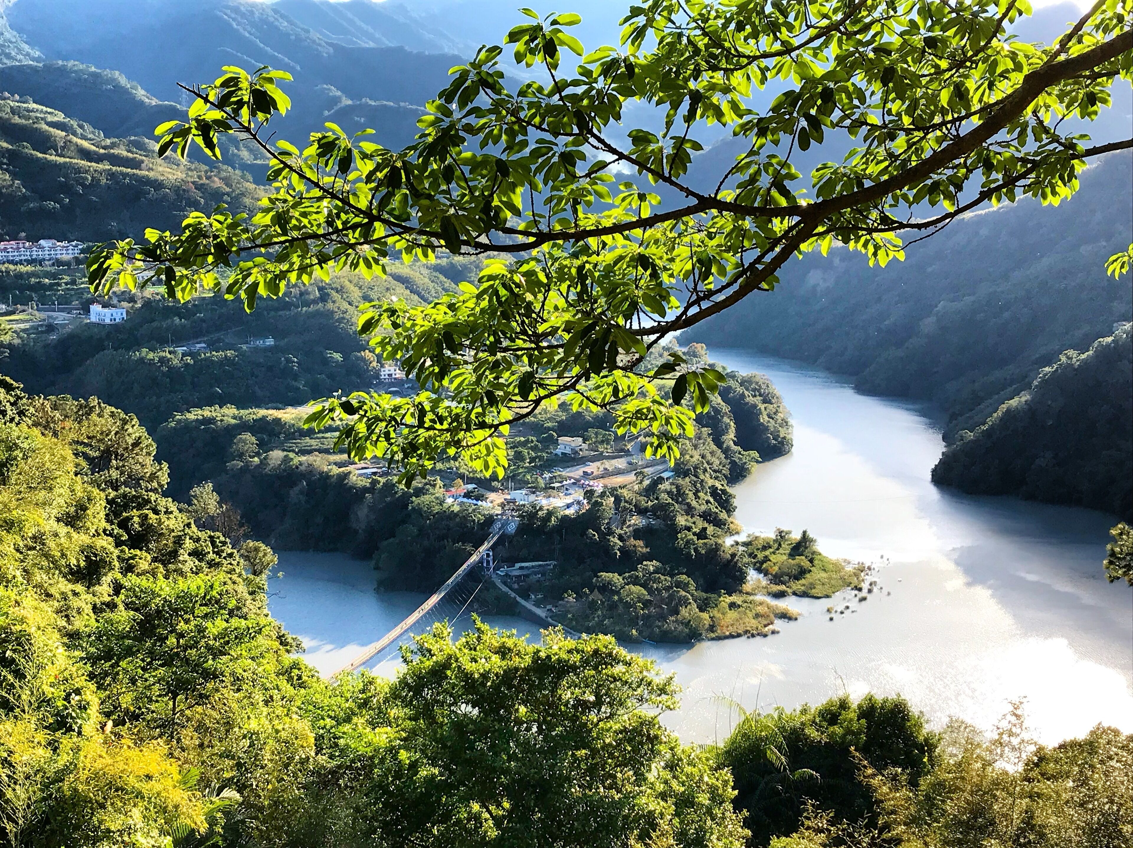 Tree blocked view of the beautiful Xikou Terrace.