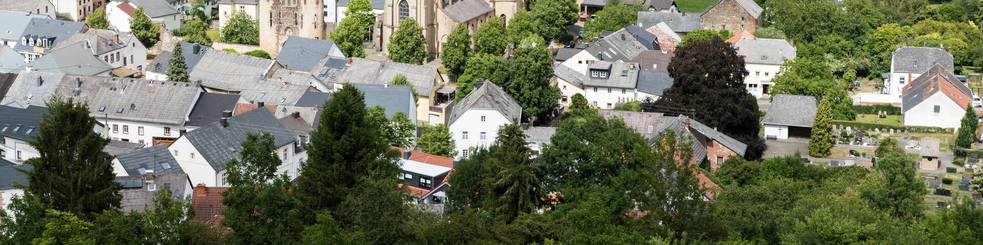 Welschbillig, Rhineland-Palatinate- Germany - View over the village, taken from the hills in summer