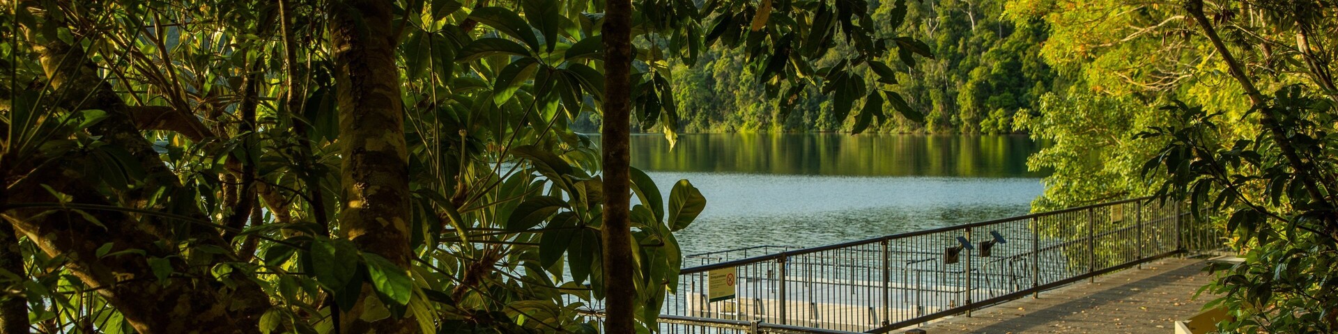 Lake Eacham featuring a lake or waterhole