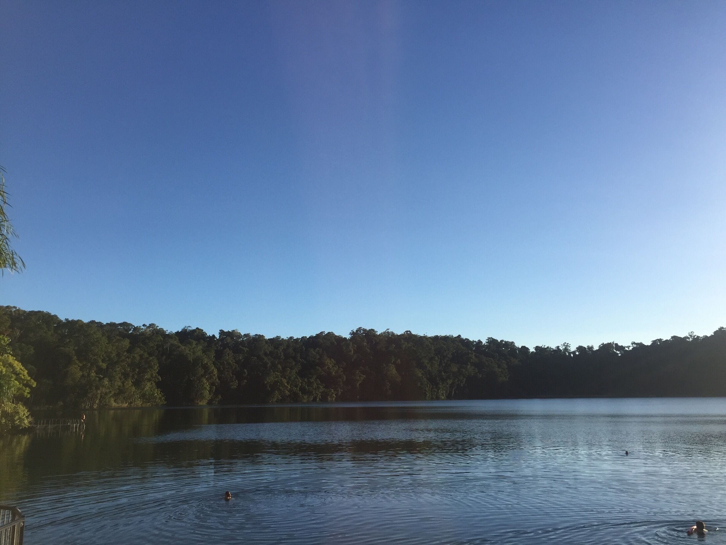 This is Lake Eacham a lake formed in the crater of a volcano that last erupted 13000 years ago! 