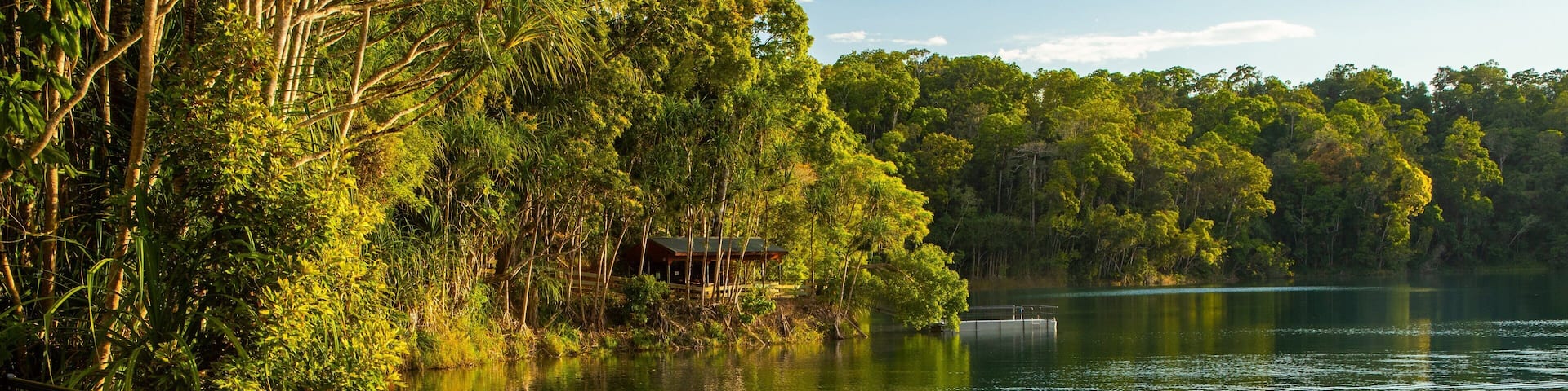 Lake Eacham which includes a lake or waterhole