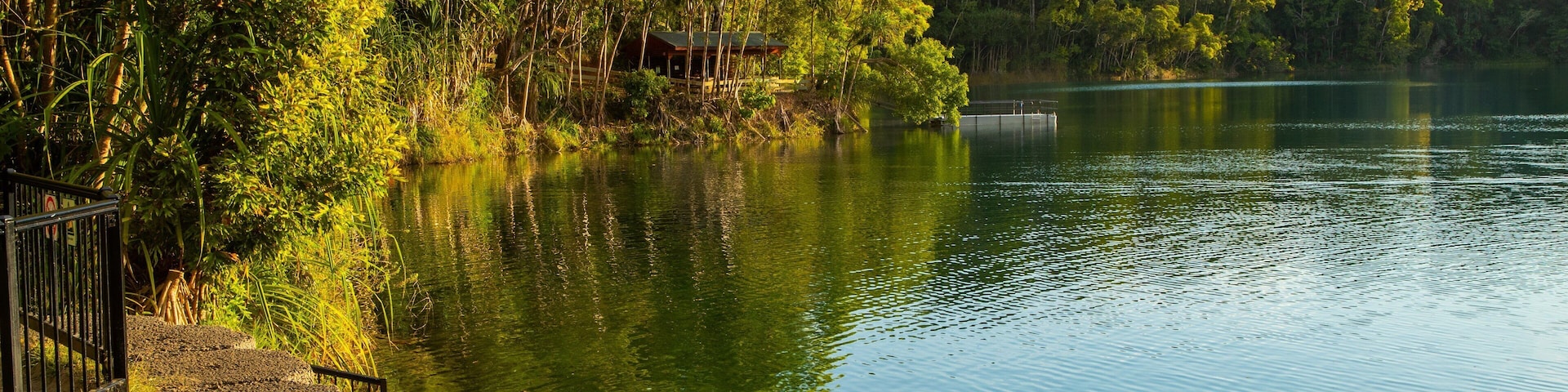 Lake Eacham which includes a lake or waterhole