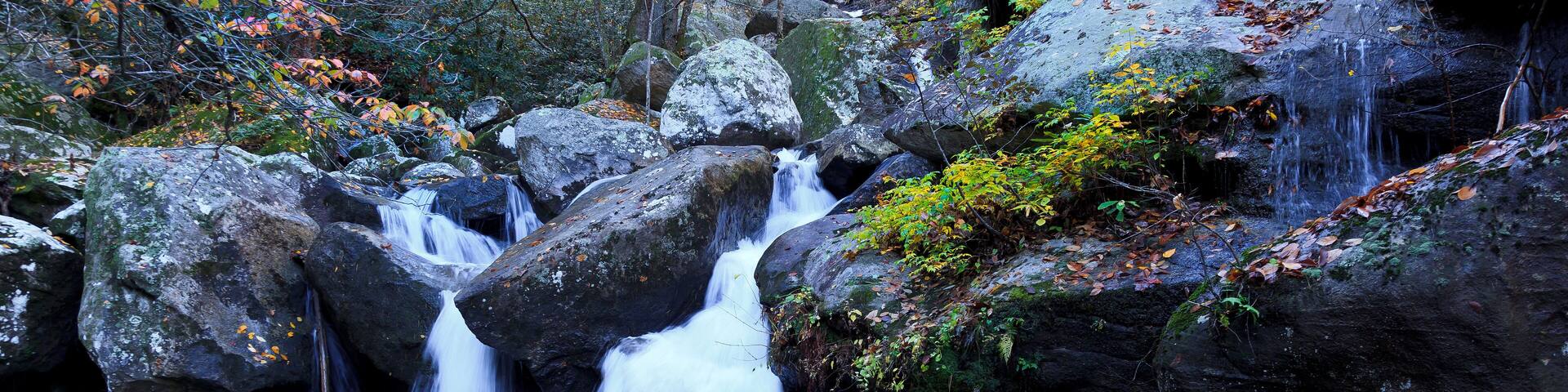 High Shoals Falls in South Mountains State Park in the Fall
