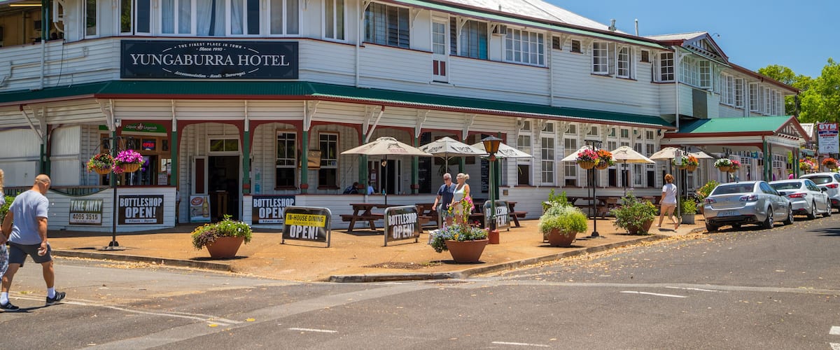 Yungaburra featuring street scenes and a small town or village