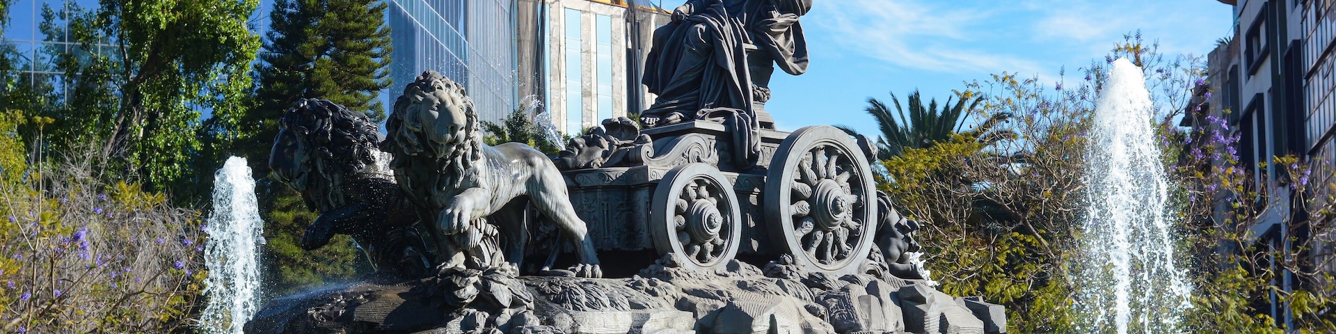 The Cibeles fountain in Mexico City is an exact replica of the Cibeles fountain that is located in the Plaza de Cibeles in Madrid, Spain
