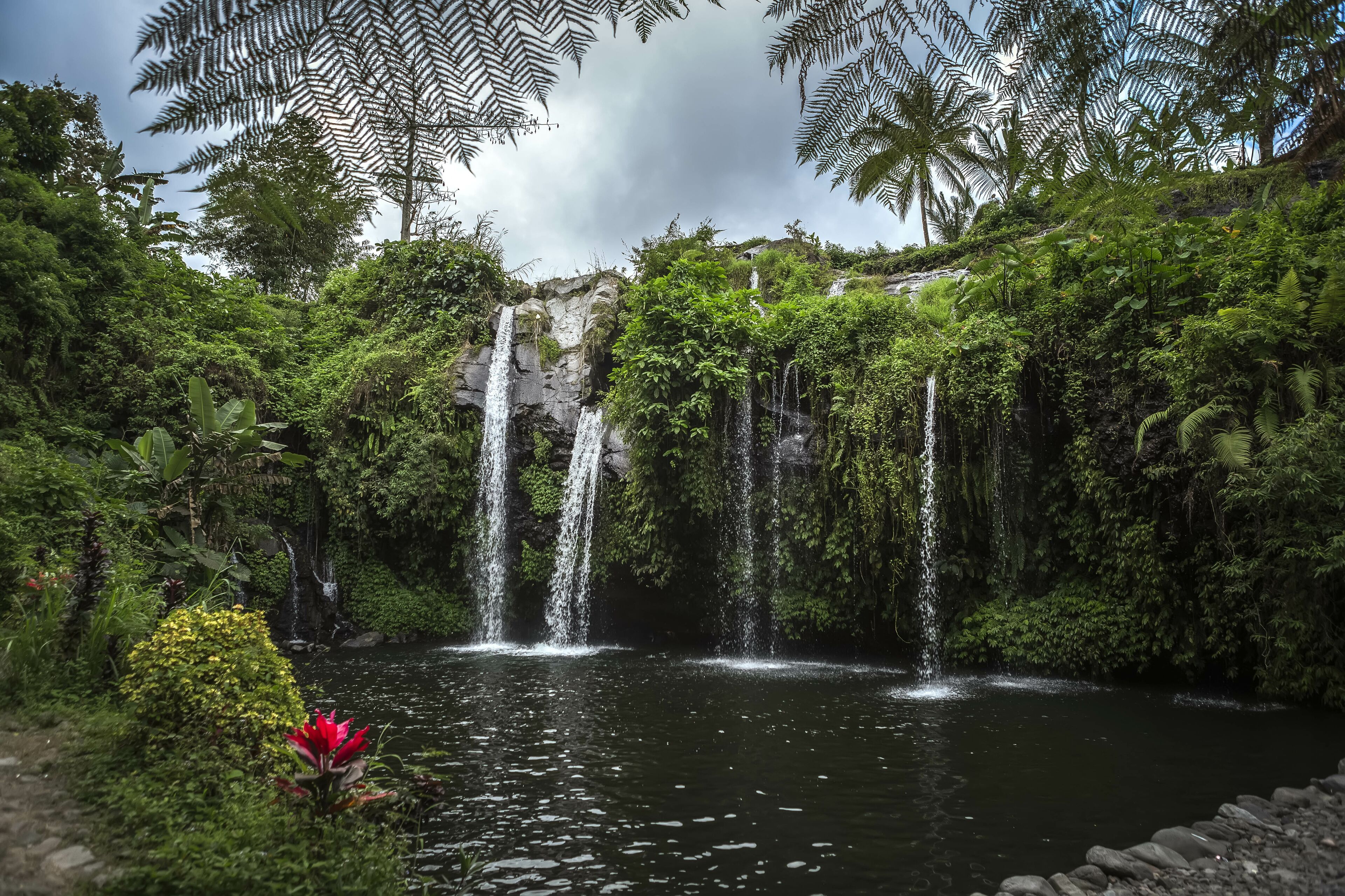 Beautiful view of Kembar Arum is One of the waterfalls in the Banyuwangi , East Java - Indonesia.