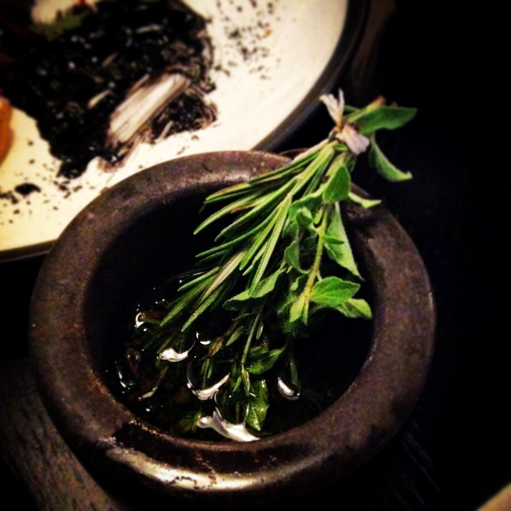 Rosemary dressing for seabass in sea salt crust.