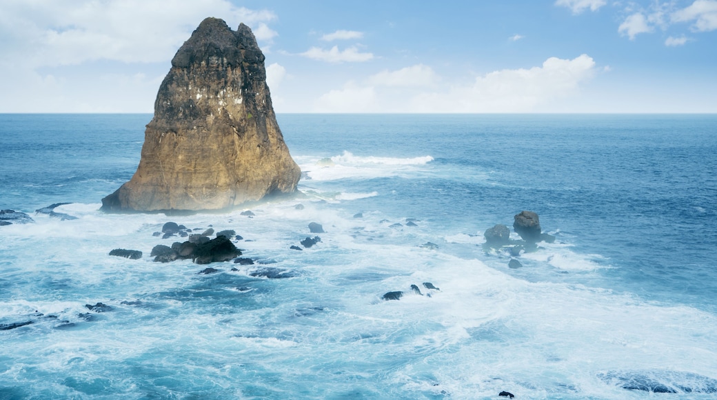 Beautiful Papuma Beach with a big rock