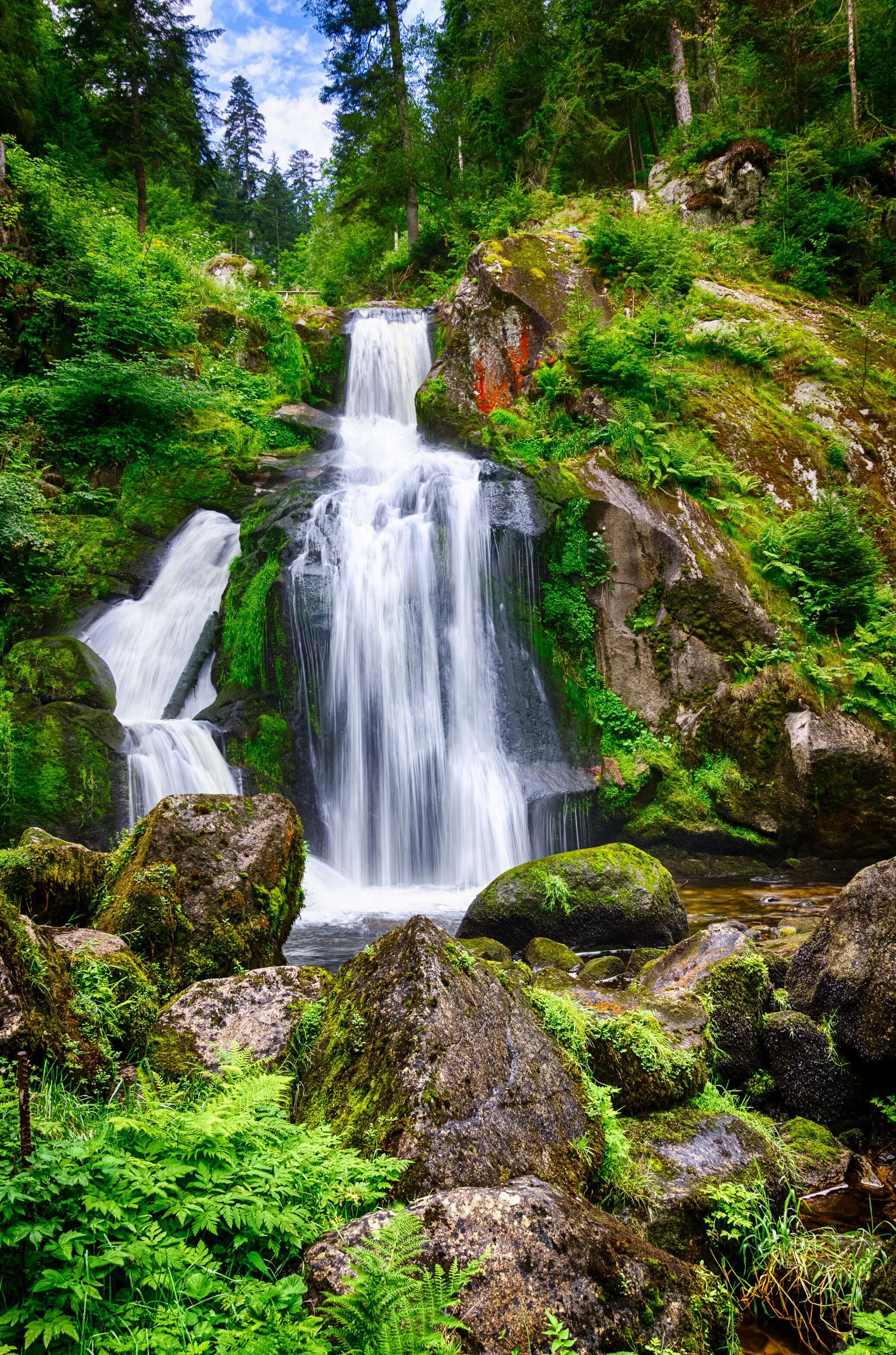 Thundering and foaming waterfalls of Gutach in Germany, Triberg
