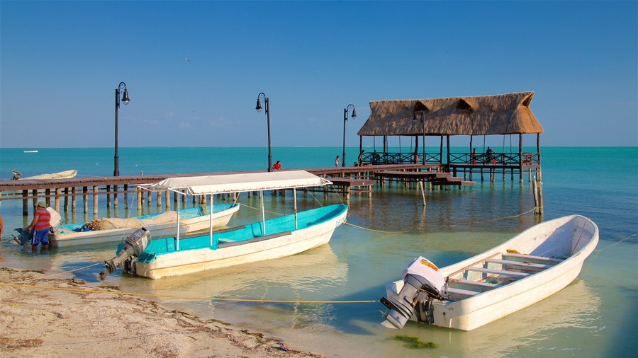 Isla de Aguada which includes a bay or harbor and general coastal views