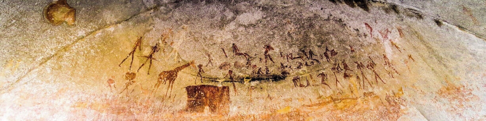 Cave paintings in Silozwane Cave, Matopos, Zimbabwe.